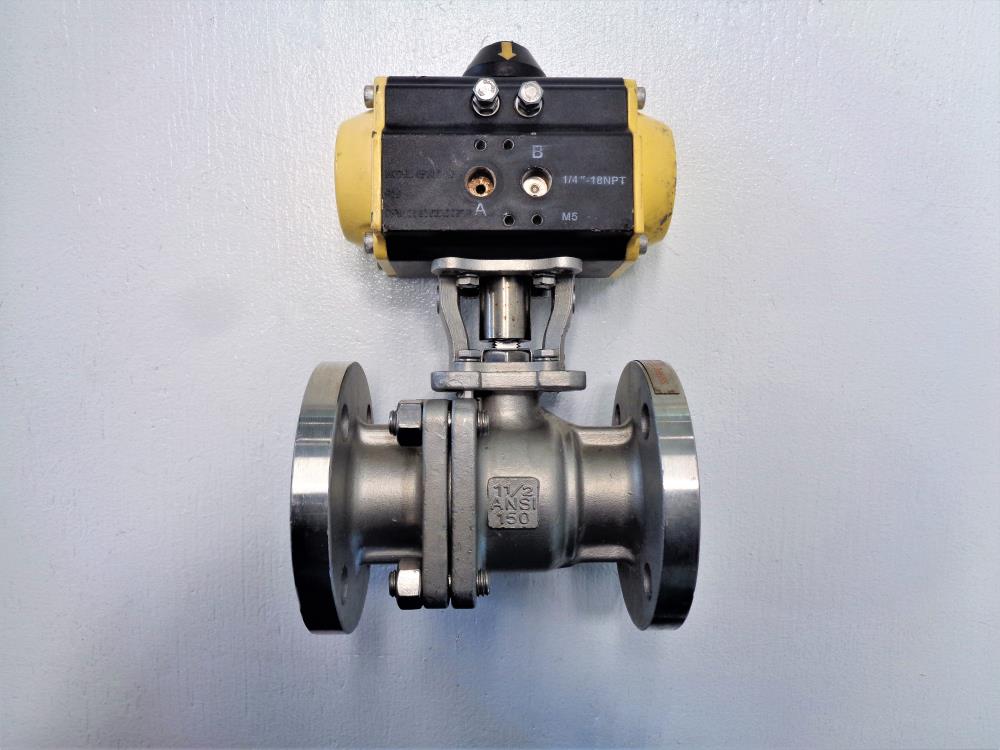 Sharpe 1-1/2" 150# Flanged Ball Valve, Stainless Steel w/ Actuator SPNII063